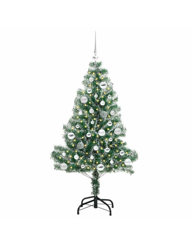 Albero di Natale Artificiale Imbiancato con Luci LED 150 cm