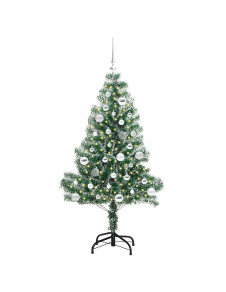 Albero di Natale Artificiale Imbiancato con Luci LED 150 cm