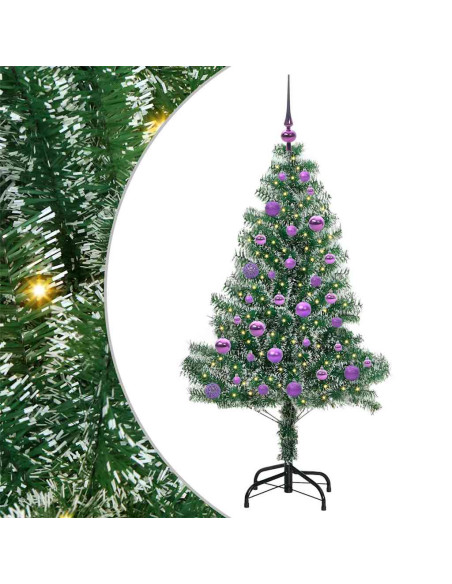 Albero di Natale Artificiale Imbiancato con Luci LED 150 cm