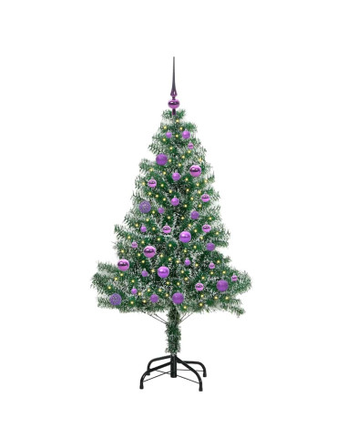 Albero di Natale Artificiale Imbiancato con Luci LED 150 cm