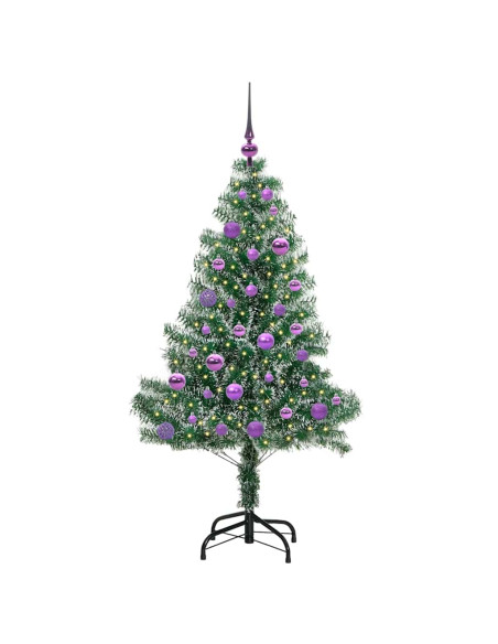 Albero di Natale Artificiale Imbiancato con Luci LED 150 cm