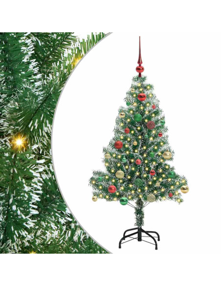 Albero di Natale Artificiale Imbiancato con Luci LED 150 cm