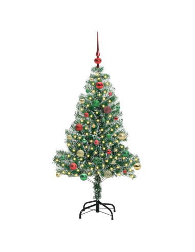 Albero di Natale Artificiale Imbiancato con Luci LED 150 cm