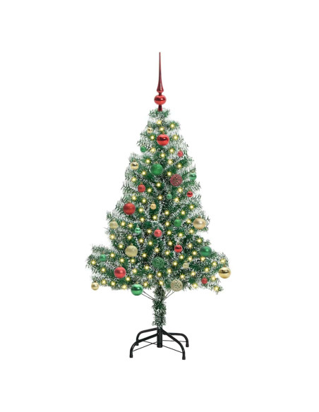 Albero di Natale Artificiale Imbiancato con Luci LED 150 cm