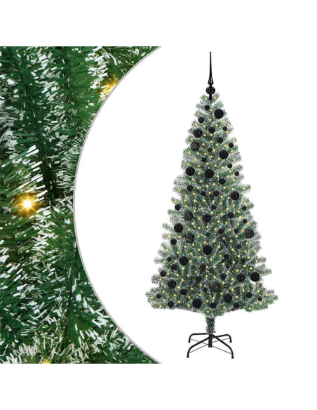 Albero di Natale Artificiale Imbiancato con Luci LED 180 cm