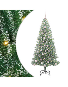 Albero di Natale Artificiale Imbiancato con Luci LED 180 cm 2