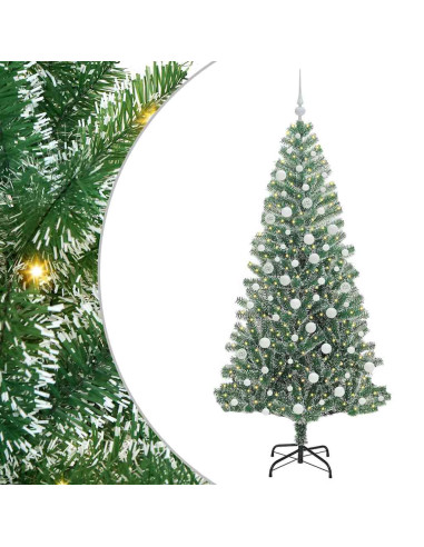 Albero di Natale Artificiale Imbiancato con Luci LED 180 cm
