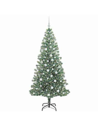 Albero di Natale Artificiale Imbiancato con Luci LED 180 cm