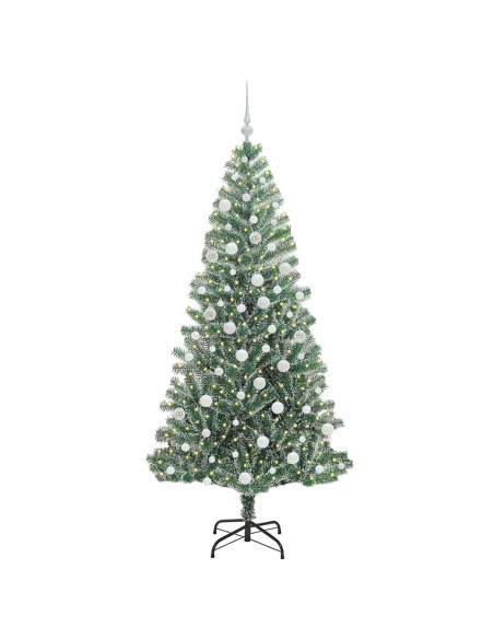 Albero di Natale Artificiale Imbiancato con Luci LED 180 cm