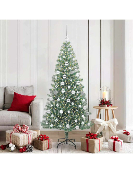 Albero di Natale Artificiale Imbiancato con Luci LED 180 cm