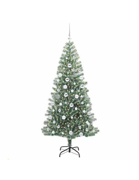 Albero di Natale Artificiale Imbiancato con Luci LED 180 cm