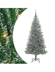 Albero di Natale Artificiale Imbiancato con Luci LED 180 cm 2
