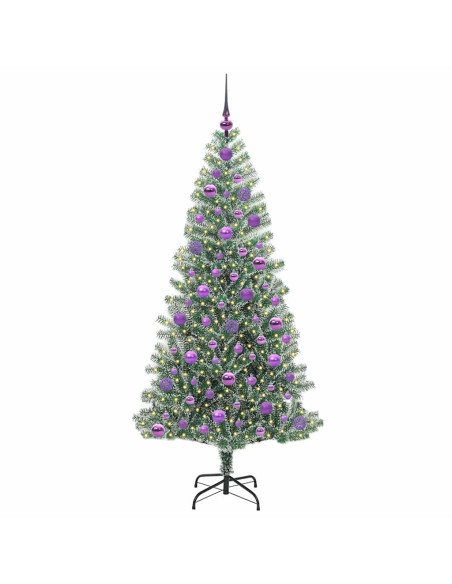 Albero di Natale Artificiale Imbiancato con Luci LED 180 cm