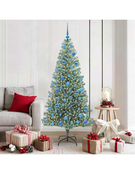 Albero di Natale Artificiale Imbiancato con Luci LED 180 cm