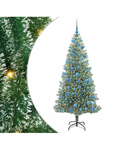 Albero di Natale Artificiale Imbiancato con Luci LED 180 cm