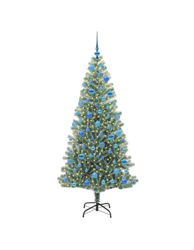 Albero di Natale Artificiale Imbiancato con Luci LED 180 cm