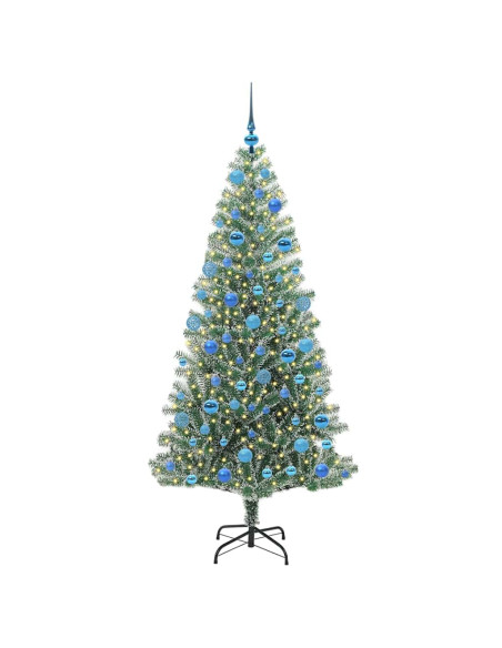 Albero di Natale Artificiale Imbiancato con Luci LED 180 cm