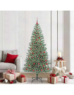 Albero di Natale Artificiale Imbiancato con Luci LED 210 cm 2