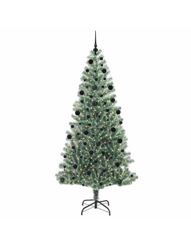 Albero di Natale Artificiale Imbiancato con Luci LED 210 cm