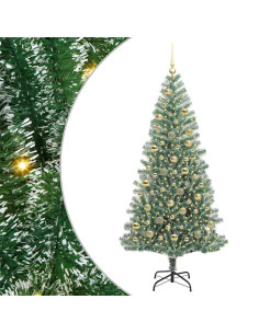 Albero di Natale Artificiale Imbiancato con Luci LED 210 cm 2