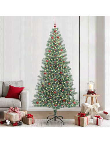 Albero di Natale Artificiale Imbiancato con Luci LED 240 cm