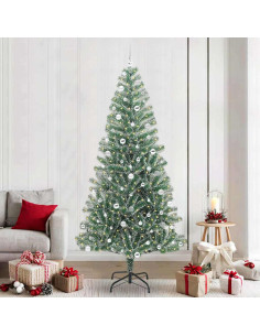 Albero di Natale Artificiale Imbiancato con Luci LED 240 cm 2