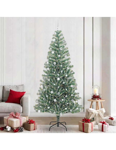 Albero di Natale Artificiale Imbiancato con Luci LED 240 cm