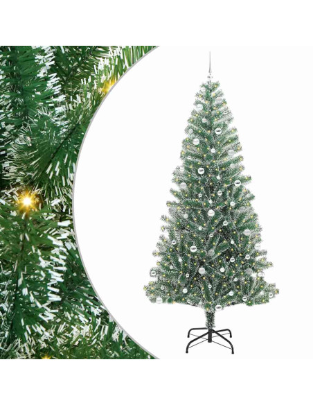 Albero di Natale Artificiale Imbiancato con Luci LED 240 cm