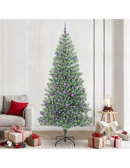 Albero di Natale Artificiale Imbiancato con Luci LED 240 cm