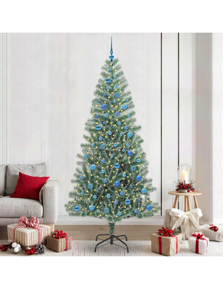 Albero di Natale Artificiale Imbiancato con Luci LED 240 cm
