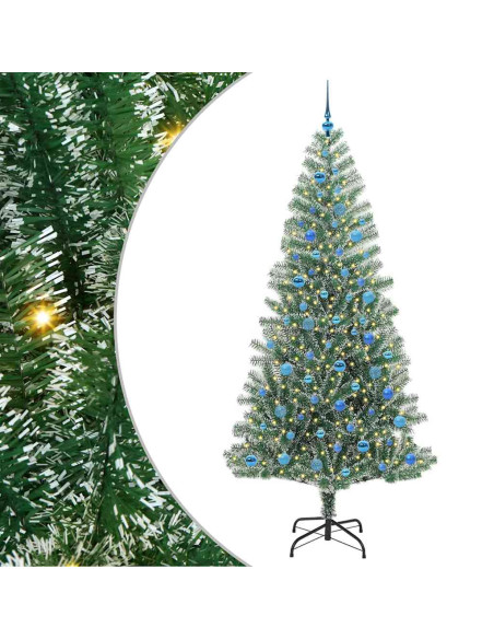 Albero di Natale Artificiale Imbiancato con Luci LED 240 cm
