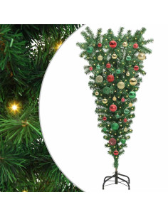 Albero di Natale artificiale preilluminato capovolto con set di palle 2