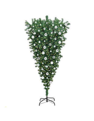Albero di Natale artificiale pre-illuminato capovolto con set di palle