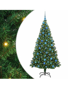 Albero di Natale artificiale preilluminato rovesciato con set di palline 2