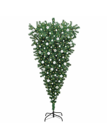 Albero di Natale artificiale pre-illuminato rovesciato con set di palline