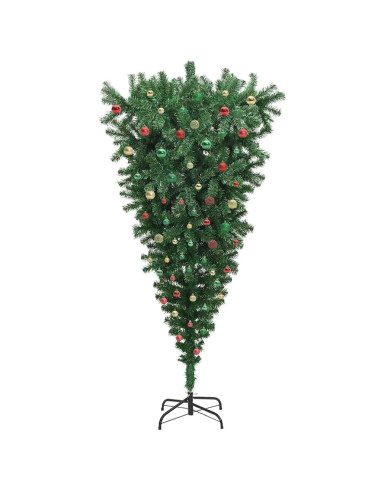 Albero di Natale artificiale pre-illuminato capovolto con set di palle