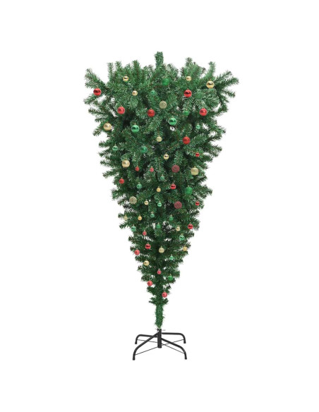 Albero di Natale artificiale pre-illuminato capovolto con set di palle