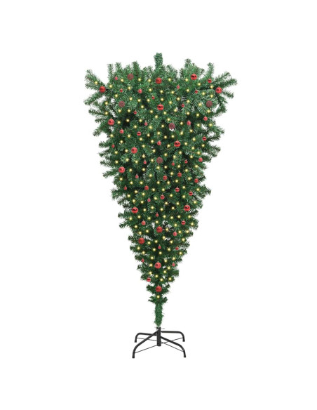 Albero di Natale artificiale pre-illuminato capovolto con set di palline