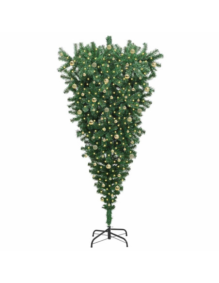 Albero di Natale artificiale pre-illuminato capovolto con set di palline