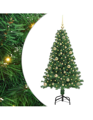 Albero di Natale artificiale con 150 LED Verde 150 cm
