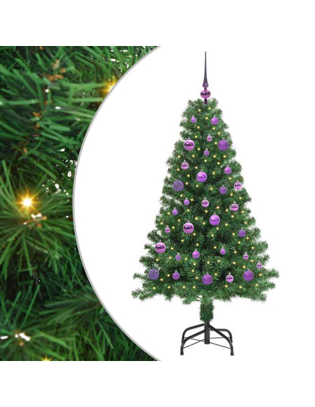 Albero di Natale artificiale con 150 LED Verde 150 cm