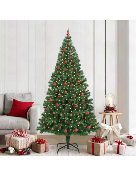 Albero di Natale artificiale con 300 LED Verde 210 cm