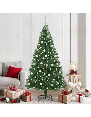 Albero di Natale artificiale con 300 LED Verde 210 cm