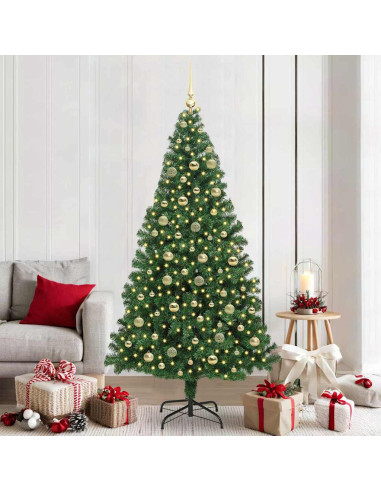 Albero di Natale artificiale con 300 LED Verde 210 cm