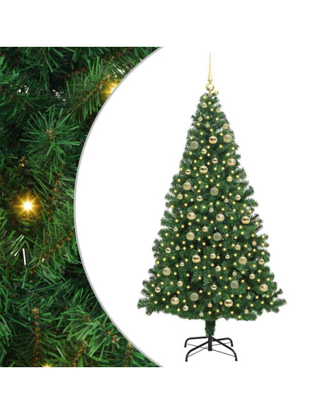 Albero di Natale artificiale con 300 LED Verde 210 cm
