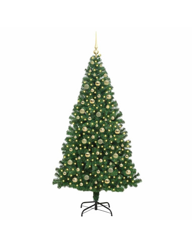 Albero di Natale artificiale con 300 LED Verde 210 cm
