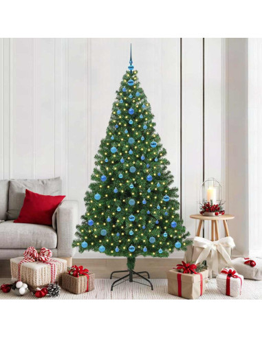 Albero di Natale artificiale con 300 LED Verde 210 cm