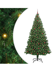Albero di Natale artificiale con 300 LED Verde 240 cm 2