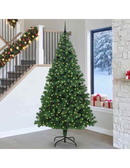Albero di Natale artificiale con 300 LED Verde 240 cm