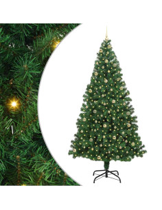 Albero di Natale artificiale con 300 LED Verde 240 cm 2